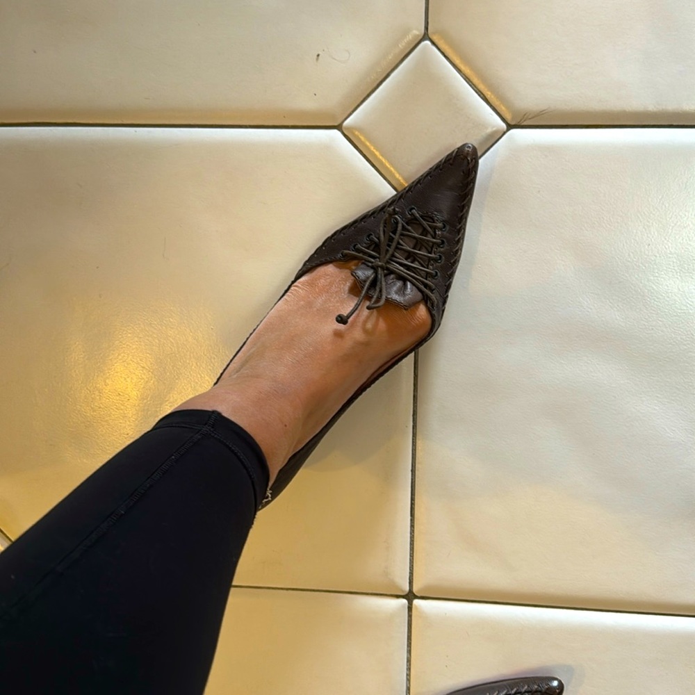 BROWN ITALIAN LEATHER PUMP